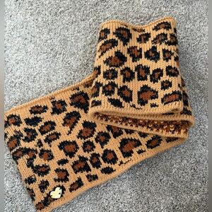 Betsey Johnson Leopard Print Knit Infinity Scarf